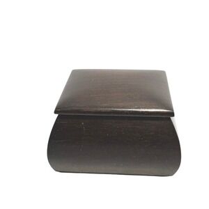 Vintage Ebonized Walnut Wood Trinket Box Keepsake Jewelry Storage Signed